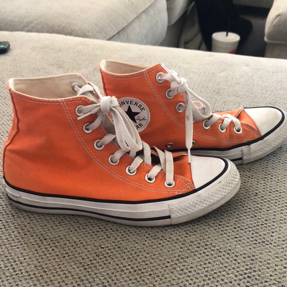 Orange Hightop Converse